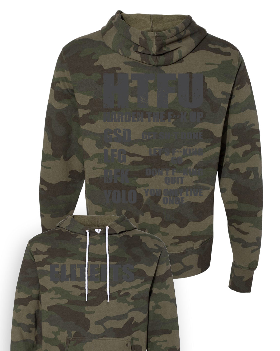 elitefts HTFU Lightweight Hoodie camo