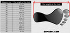 picture of Metal Deadlift Slippers size chart