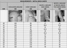 picture of metal bench size chart