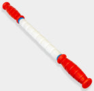 The Original Stick-Travel Stick with red handles and white rollers