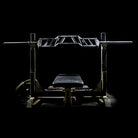 The American Cambered Grip Bar on an elitefts competition bench.