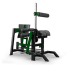 Green and black weightlifting machine on a white background