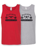 a tank top with a Powerlifting Bar 98 decal on the chest