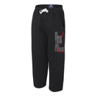 a black pair of sweatpants with the "Be More Than an Excuse" decal on the left pant leg