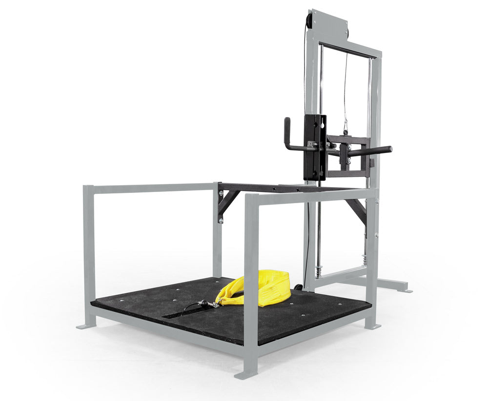 Platnium power rack with a yellow towel on a white background