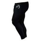 a pair of black compression pants with a decal on the side