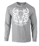 elitefts Bull Skull Long Sleeve T-Shirt grey