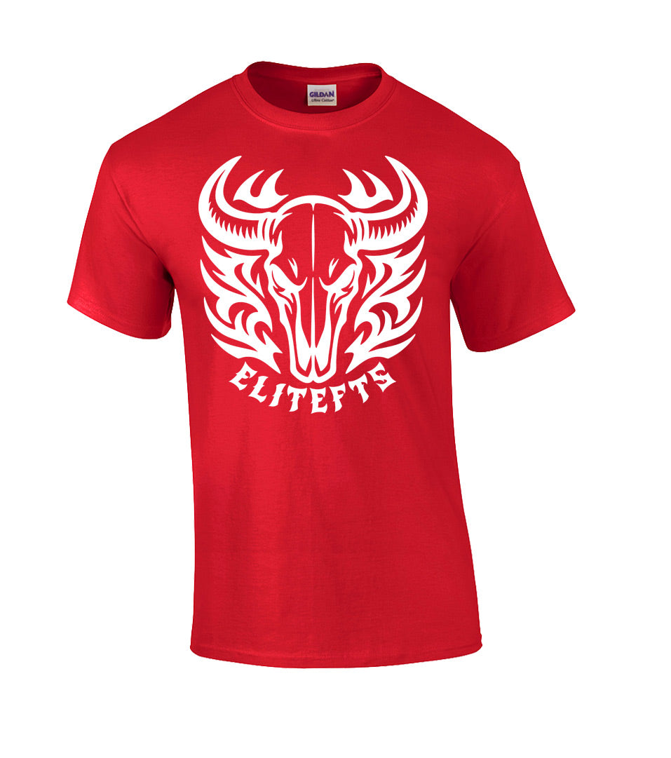 elitefts Bull Skull T-Shirt red