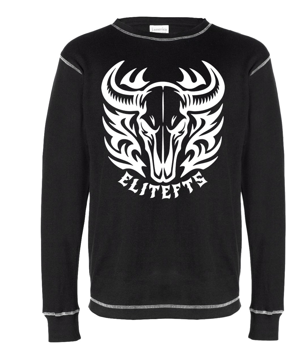 elitefts Bull Skull Thermal Long Sleeve Shirt Black