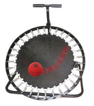 Rebounder exercise device with a red ball on a white background