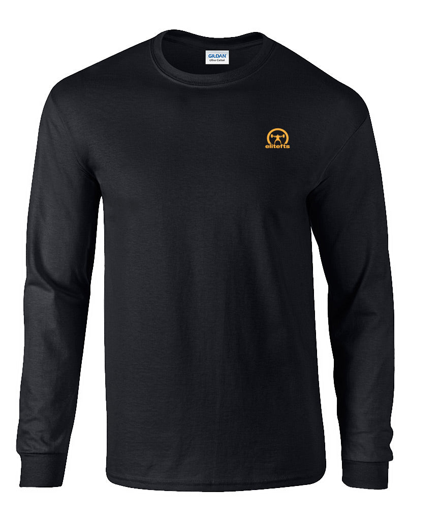 elitefts Crescent Gold Small Long Sleeve T-Shirt black