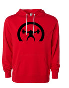 elitefts Crescent Only Black Lightweight Hoodie red