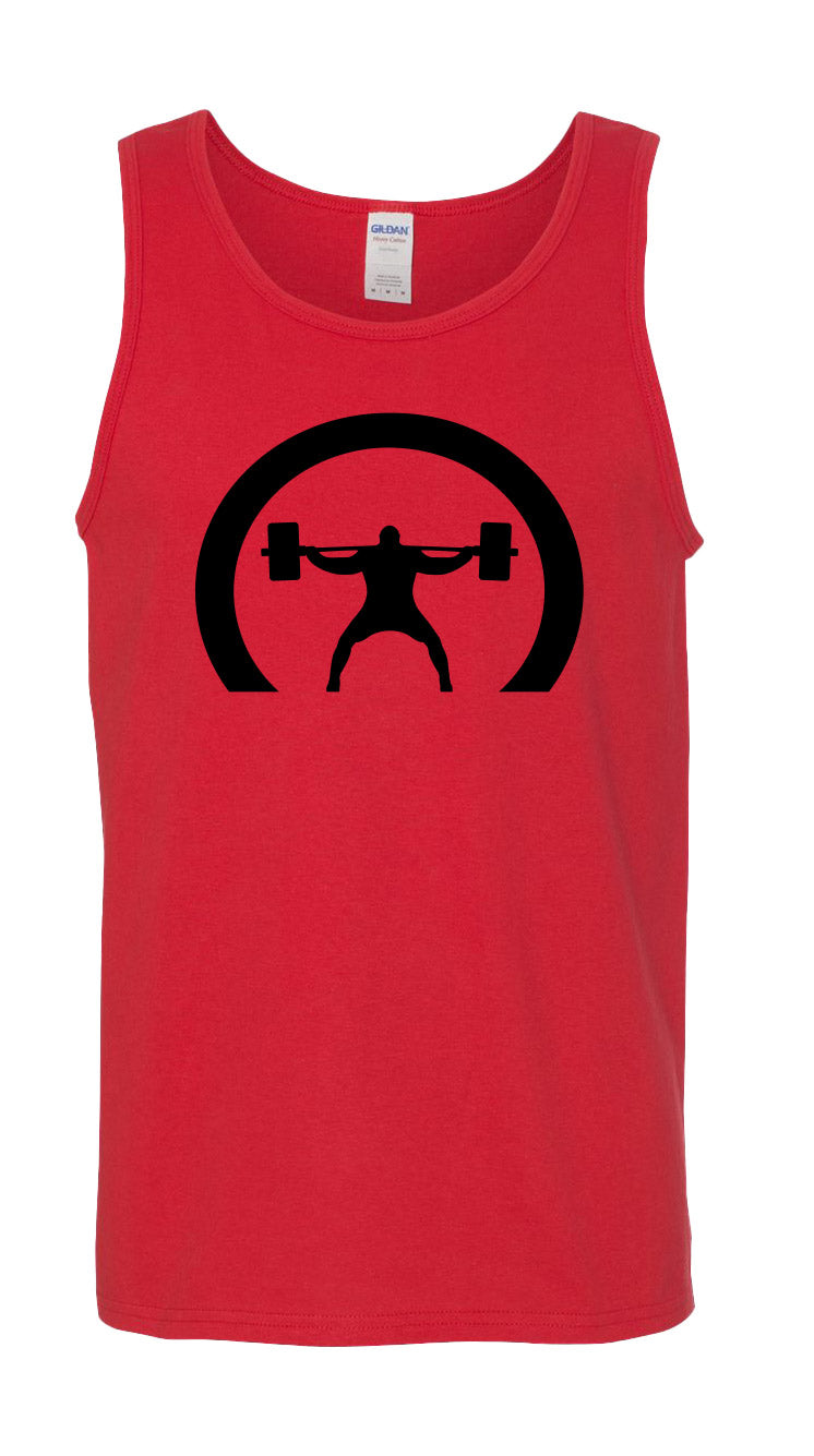 elitefts Crescent Only Black Tank Top red