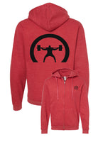 elitefts Crescent Only Black Full Zip Hoodie red