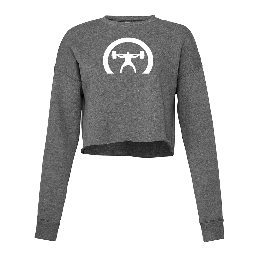 elitefts Crescent Only Women's Cropped Crew Fleece grey