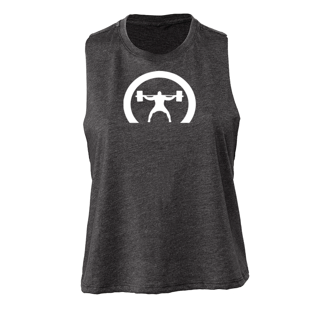 elitefts Crescent Only Women's Racerback Cropped Tank grey