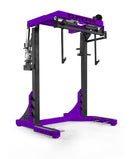 Purple and black weightlifting frame on a white background