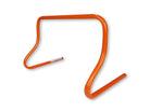 Orange plastic hurdle on a white background