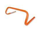 Orange metal handlebar on a white background