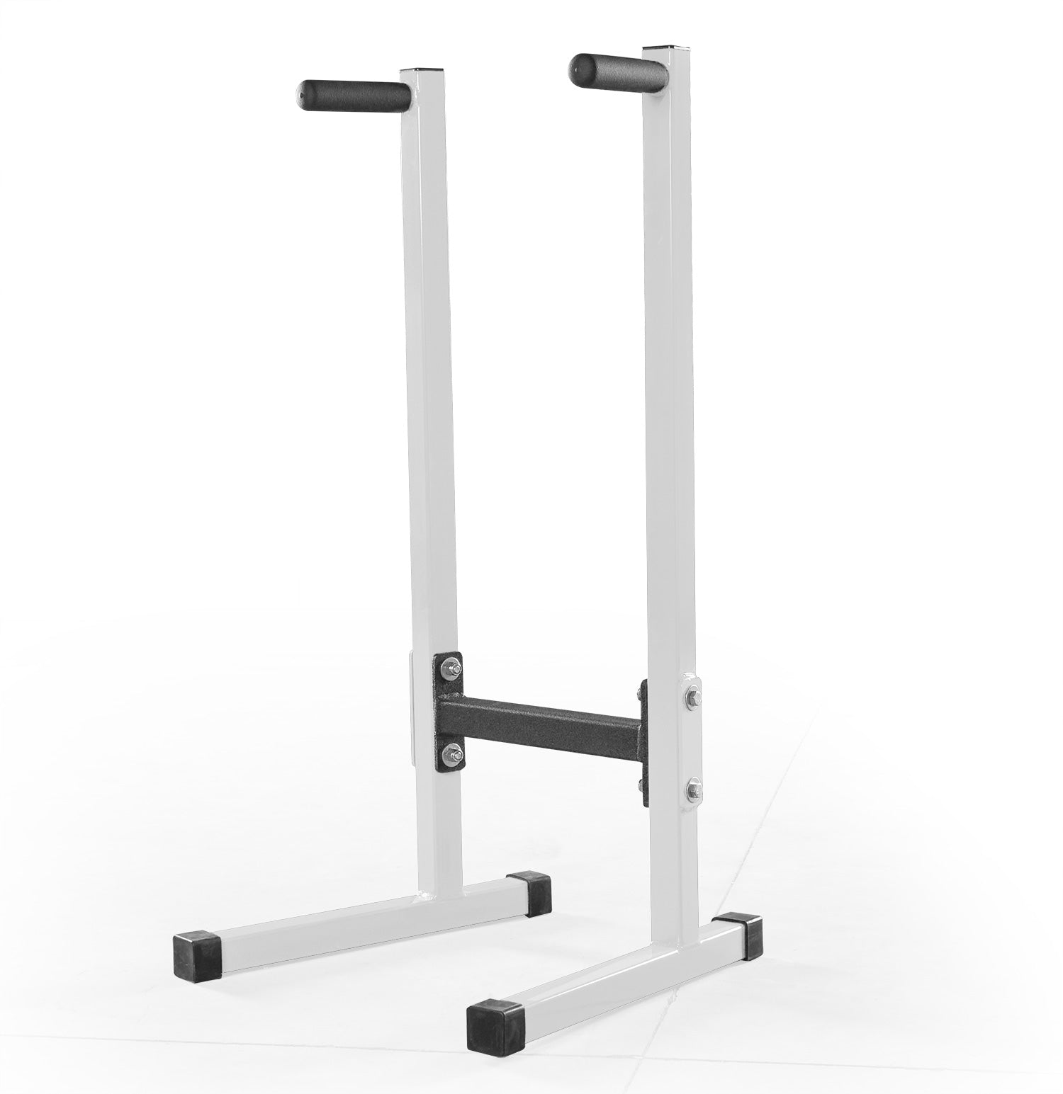 White and black pull-up bar on a white background