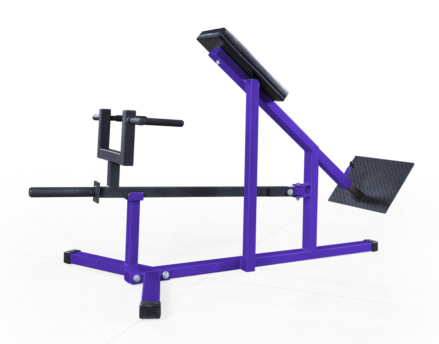 Purple and black gym machine on a white background