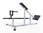Gym machine with black padding on a white background