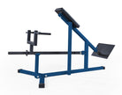 Blue and black weightlifting machine on a white background