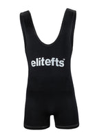 Black singlet with 'elitefts' logo on a white background