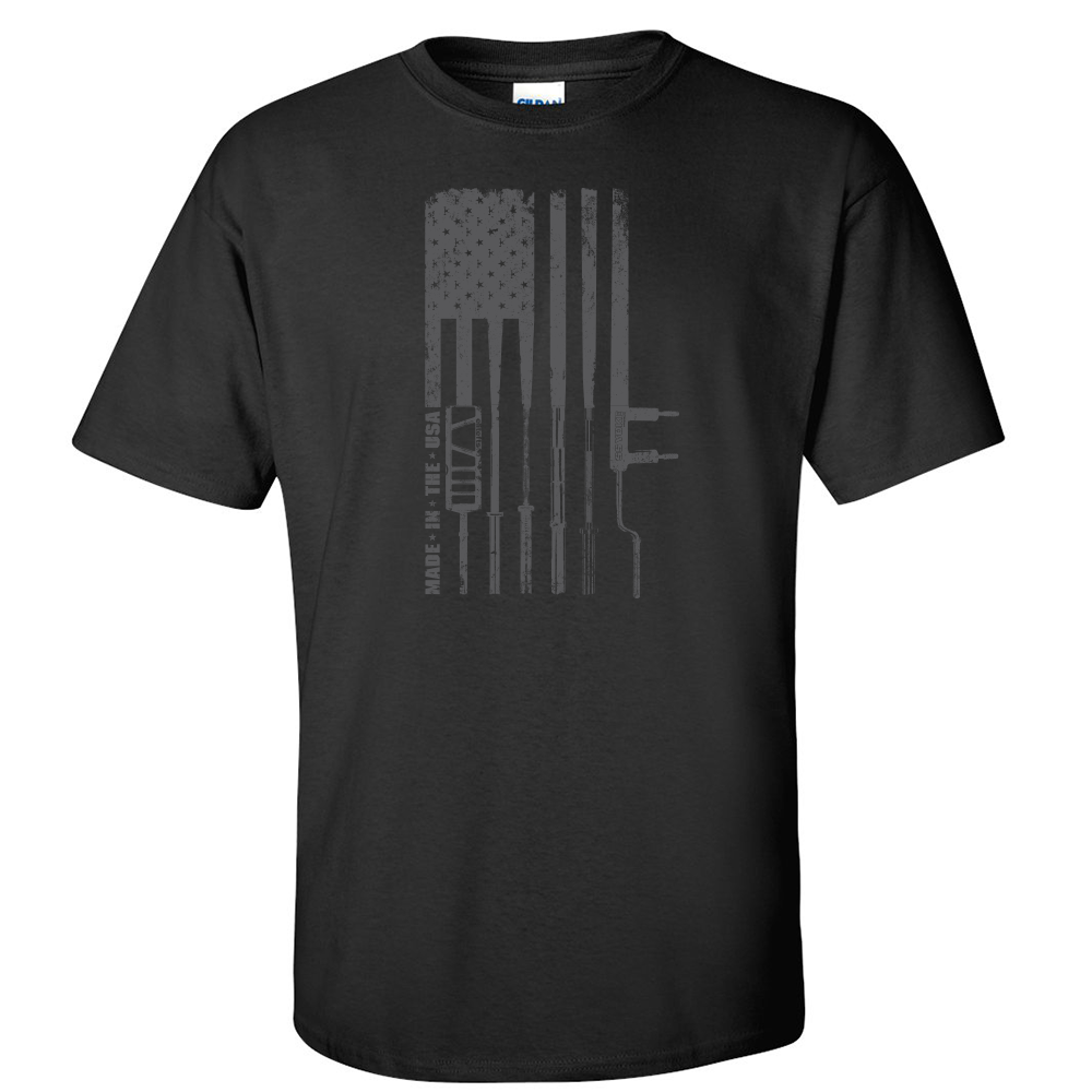 picture of elitefts Flag Barbell T-Shirt  Black