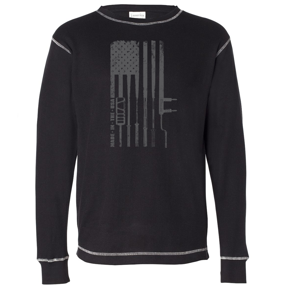 elitefts Flag Barbell Thermal Long Sleeve Shirt black