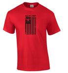 elitefts Focus Trust Strength Flag Black T-Shirt red