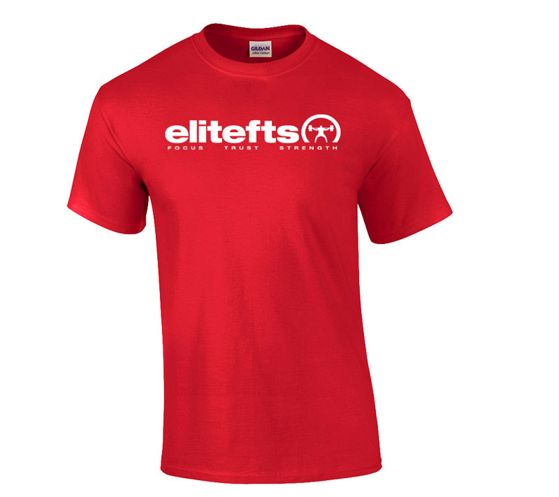 elitefts Tagline White T-Shirt red