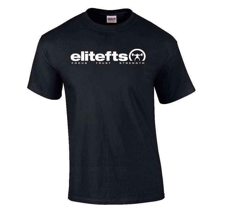 elitefts Tagline White T-Shirt black