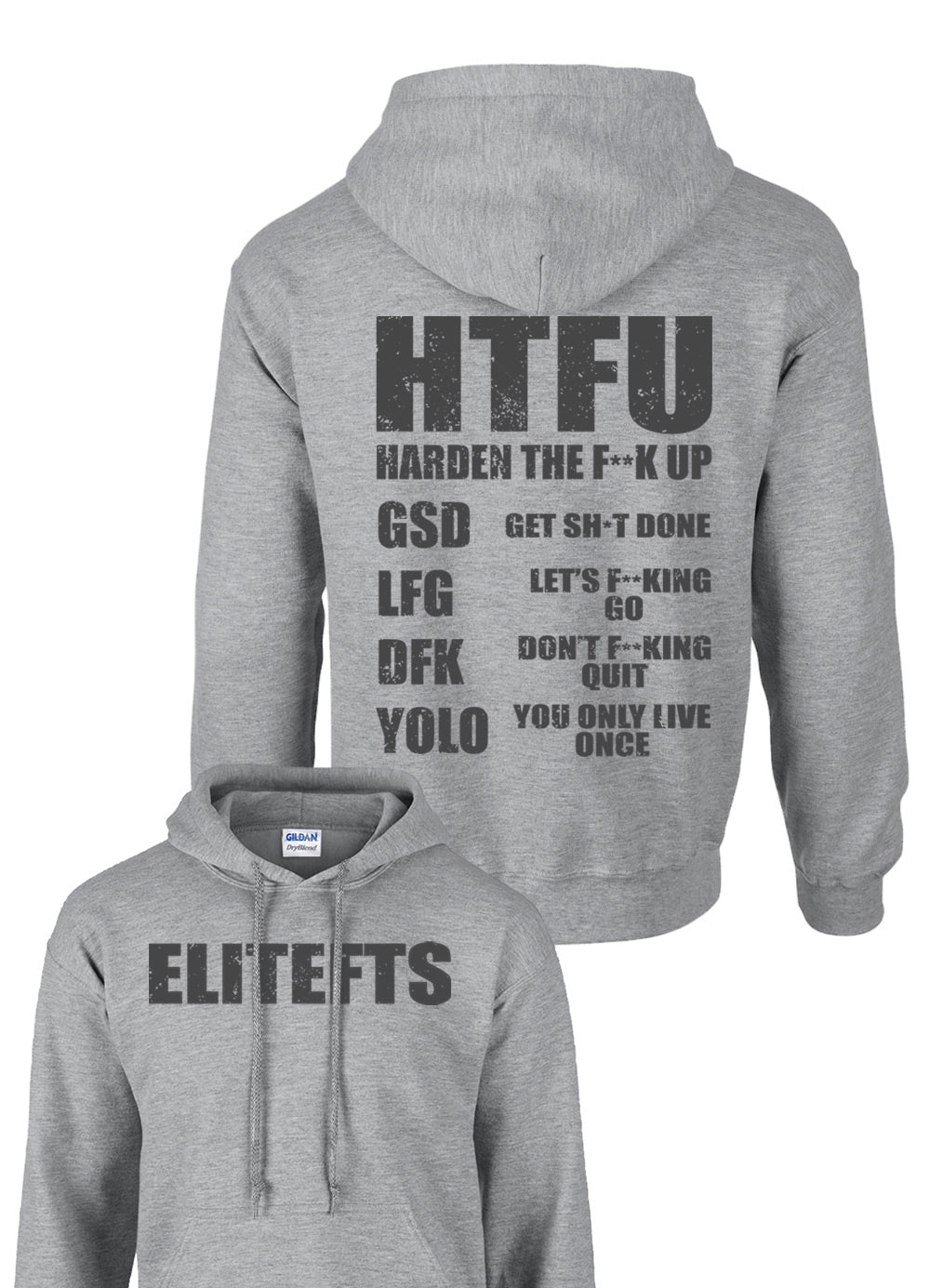 elitefts HTFU Hoodie grey