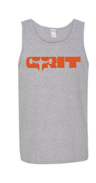 elitefts Grit Orange Tank Top grey