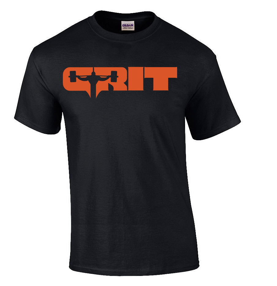picture of elitefts Grit Orange T-Shirt Black