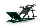 Green and black gym machine on a white background