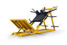 Yellow and black gym machine on a white background