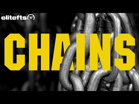 Image with chains and the word 'CHAINS' in yellow text, featuring the Elitefts logo.