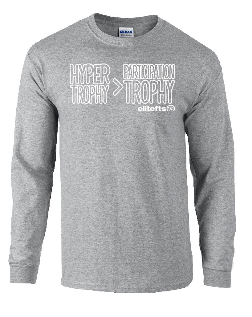 elitefts Hyper>Trophy Participation Trophy Long Sleeve T-Shirt grey