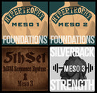 Four product images with text on a brown and gray background