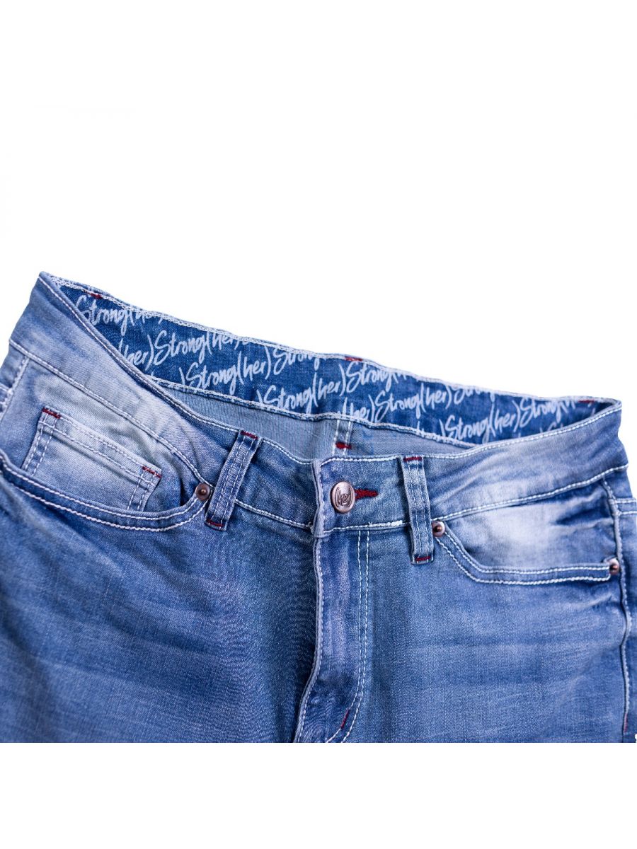 Blue jeans with a white background