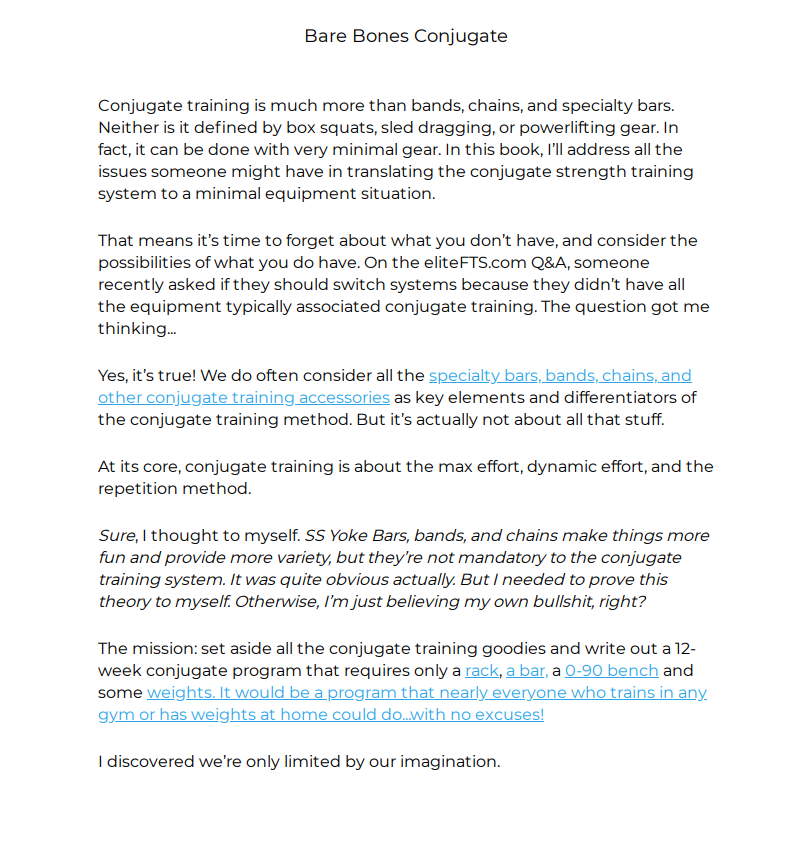 picture of Maximal Training With Minimal Equipment: Bare Bones Conjugate (EBOOK) sample