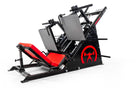 Gym machine with red and black design on a white background