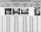 picture of the metal squat suit size chart