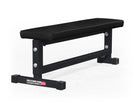Black flat bench with 'elitefts' branding on a white background
