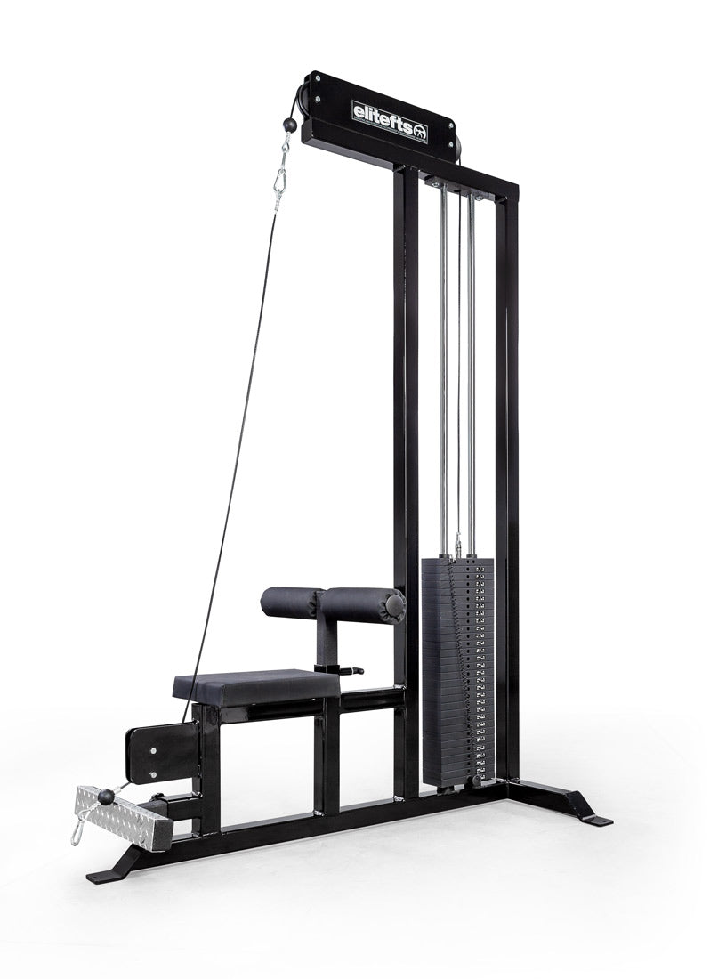 Gym machine with pulley system on a white background