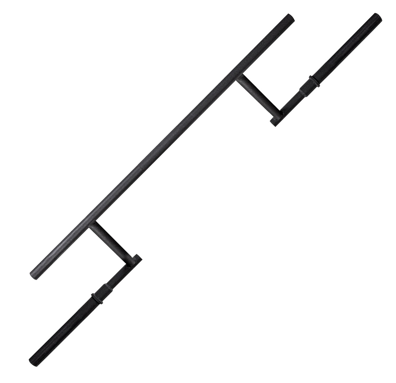 A black metal mounting bracket or support frame with two long parallel bars connected by short crossbars, shown on a plain white background.