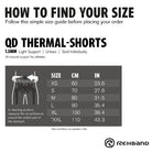 Rehband QD Thermal Shorts Black size chart