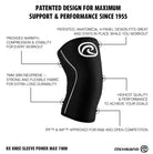 Rehband Rx Knee Sleeve Power Max 7mm Black chart